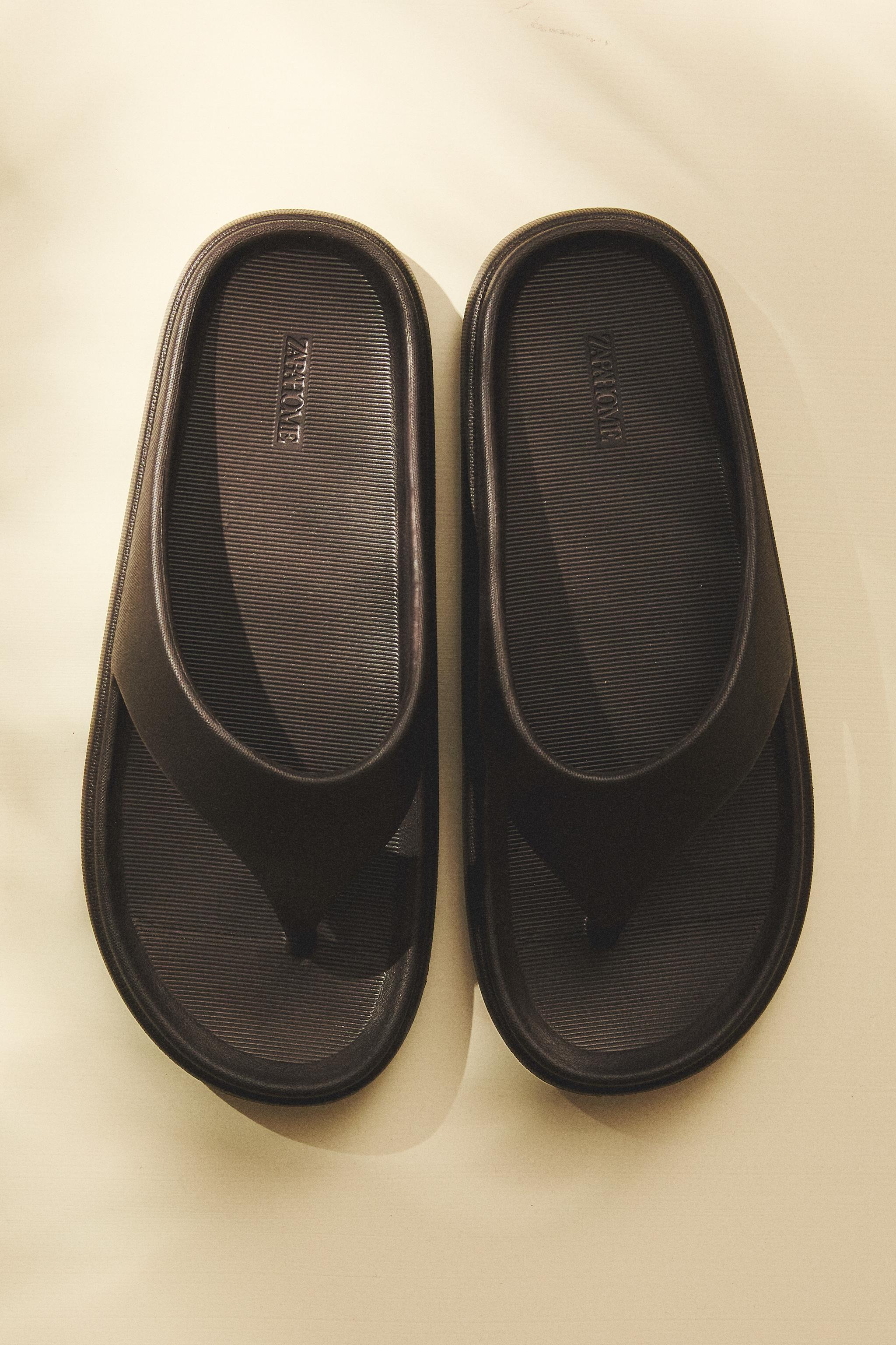 RUBBERIZED FLAT SANDALS